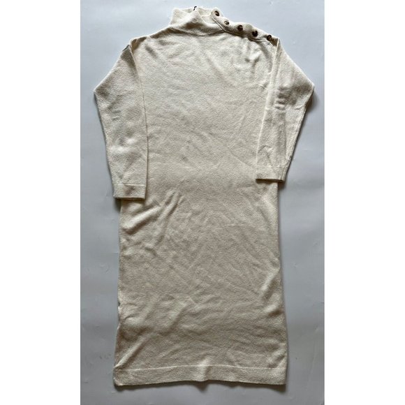 Mango Jumper Midi Knit Dress Cream High Neck Long Sleeve Size M - Picture 4 of 5